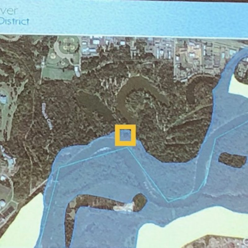 Trail Stop 16 on the Museum of Natural Science's Nature Trail, and the wetlands there would be inundated by the footprint of One Lake as shown in the November Commission presentation.